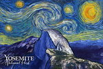 Yosemite National Park, California - Glacier Point - Starry Night National Park Series - Lantern Press Artwork