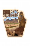 Badlands, South Dakota - Prairie Dogs - Contour
