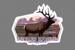 Theodore Roosevelt NP, North Dakota - Elk and Sunset - Contour - Lantern Press Artwork