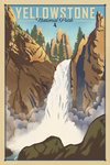 Yellowstone National Park, Wyoming - Tower Falls - Lithograph National Park Series