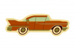 Classic Car - Geometric - Contour - Lantern Press Artwork