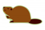 Beaver - Geometric - Contour - Lantern Press Artwork
