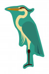 Great Blue Heron - Geometric - Contour - Lantern Press Artwork