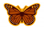 Monarch Butterfly - Geometric - Contour - Lantern Press Artwork