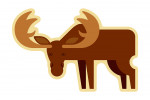 Moose - Geometric - Contour - Lantern Press Artwork
