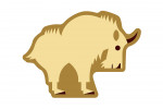 Mountain Goat - Geometric - Contour - Lantern Press Artwork