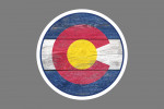 Colorado - Rustic State Flag - Contour - Lantern Press Artwork