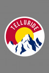 Telluride, Colorado - C & Mountains - Contour - Lantern Press Artwork