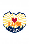 Telluride, Colorado - Heart & Mountains - Contour - Lantern Press Artwork