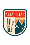Alta, Utah - Skis & Mountains - Contour - Lantern Press Artwork