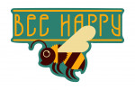 Bee Happy - Bee - Geometric - Contour - Lantern Press Artwork