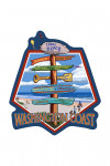 Long Beach, Washington - Washington Coast - Destination Signpost - Contour - Lantern Press Artwork