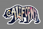 California - Bear Typography - Contour - Lantern Press Artwork