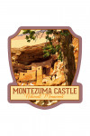 Montezuma Castle National Monument, Arizona - Castle Sunset - Contour - Lantern Press Artwork