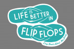 Long Beach Island, New Jersey - Life is Better in Flip Flops - Simply Said - Teal - Contour - Lantern Press Artwork