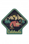 Colorado - Camping Scene & Elk - Contour - Lantern Press Artwork