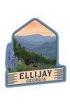 Ellijay, Georgia - Bear & Spring Flowers - Contour - Lantern Press Artwork