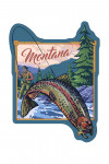 Montana - Fly Fishing Scene - Contour - Lantern Press Artwork