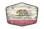 Bakersfield, California - Rustic State Flag - Contour - Lantern Press Artwork