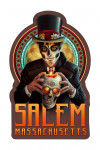 Salem, Massachusetts - Day of the Dead - Man & Candle - Contour - Lantern Press Artwork