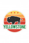 Yellowstone National Park - Sun & Bison - Contour - Lantern Press Artwork