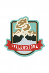 Yellowstone National Park - Geyser & Mountains - Contour - Lantern Press Artwork