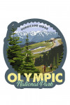 Olympic National Park, Washington - Hurricane Ridge & Hikers - Contour