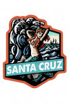 Santa Cruz, California - Mermaid - Scratchboard - Contour - Lantern Press Artwork