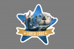 Santa Cruz, California - Otter with Starfish - Contour - Lantern Press Artwork