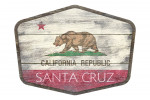 Santa Cruz, California - Rustic California State Flag - Contour - Lantern Press Artwork