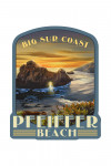 Pfeiffer Beach, California - Pfeiffer Beach at Sunset - Contour