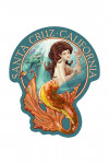 Santa Cruz, California - Mermaid - Contour  - Lantern Press Artwork