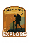 Enchanted Rock, Texas - Go Explore - Backpacker - Contour - Lantern Press Artwork