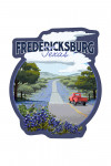 Fredericksburg, Texas - Bluebonnets & Highway - Contour - Lantern Press Artwork