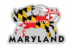Ocean City, Maryland - Crab Flag - Contour - Lantern Press Artwork