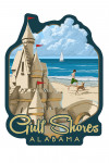 Gulf Shores, Alabama - Sandcastle - Contour - Lantern Press Artwork