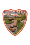 Colorado - Moose & Mountain Stream at Sunset - Contour - Lantern Press Artwork