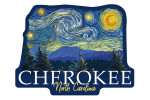 Cherokee, North Carolina - Starry Night - Contour - Lantern Press Artwork