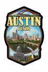 Austin, Texas - Montage Scenes - Contour - Lantern Press Artwork