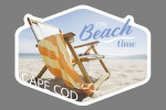 Cape Cod, Massachusetts - Folding Beach Chair - Contour - Lantern Press Photography