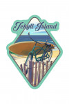 Jekyll Island - Beach Cruiser on Beach - Contour - Lantern Press Artwork