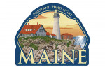 Portland, Maine - Portland Head Light - Contour - Lantern Press Artwork