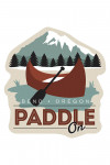 Bend, Oregon - Paddle On - Canoe - Vector - Contour - Lantern Press Artwork
