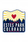 Estes Park, Colorado - Longs Peak - Heart & Sunburst - Contour - Lantern Press Artwork