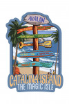 Catalina Island, California - Destination Signpost No 2 - Contour - Lantern Press Artwork