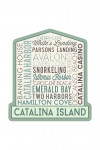Catalina Island, California - Typography - Aqua & Brown - Contour - Lantern Press Artwork