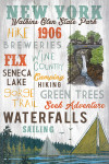 Watkins Glen State Park, New York - Typography - Lantern Press Artwork