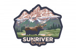 Sunriver, Oregon - Moose & Mountains - Contour - Lantern Press Artwork