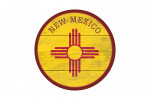 New Mexico - State Flag - Rustic Painting - Contour