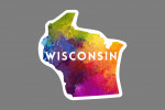 Wisconsin - State Abstract Watercolor - Contour